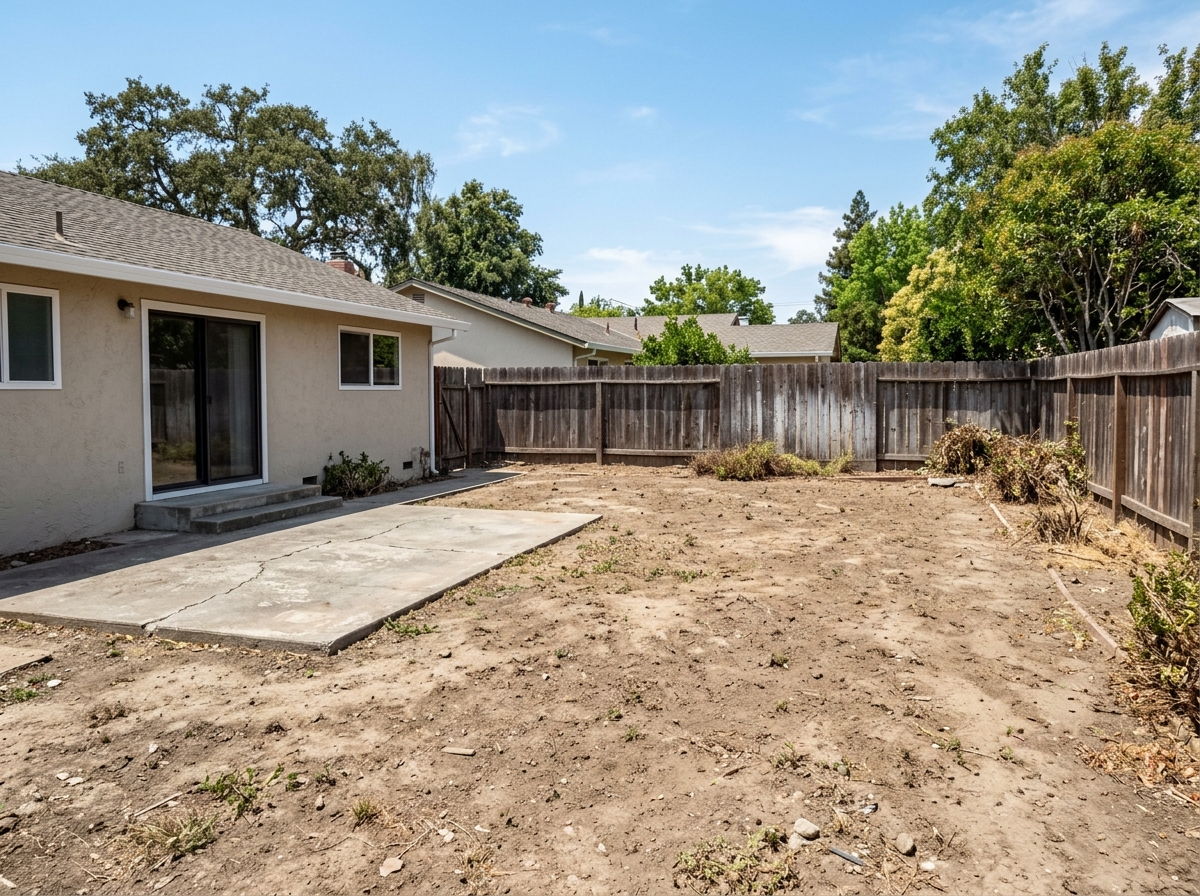 Before Transformation - Plain Raw Yard
